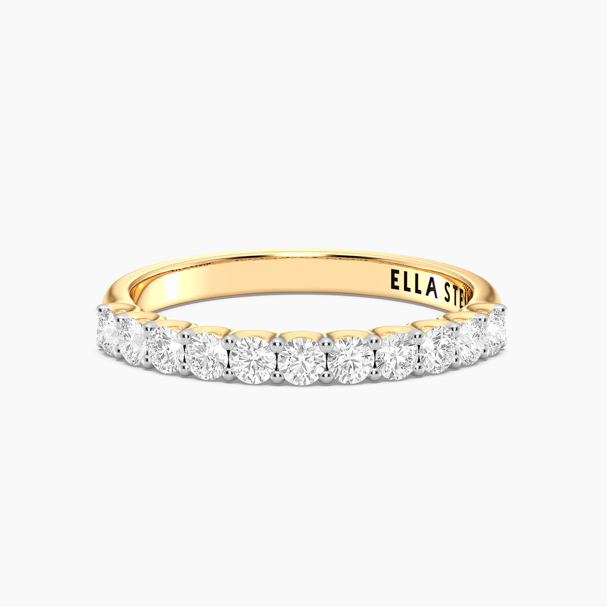 Lab-grown diamond Gladiator ring in gold with a silver band featuring an openwork pattern.