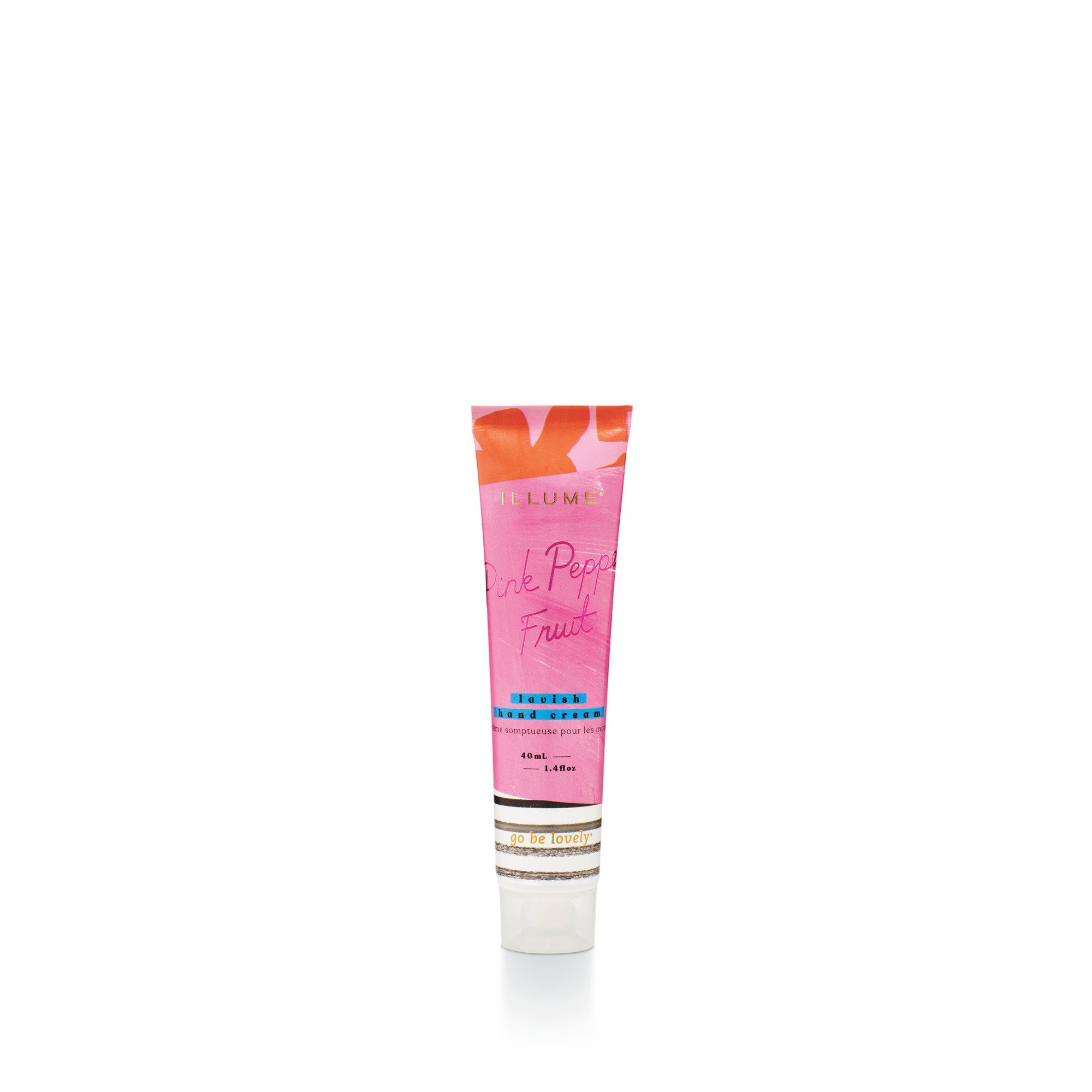 Demi hand cream in a white tube with black text on neutral background