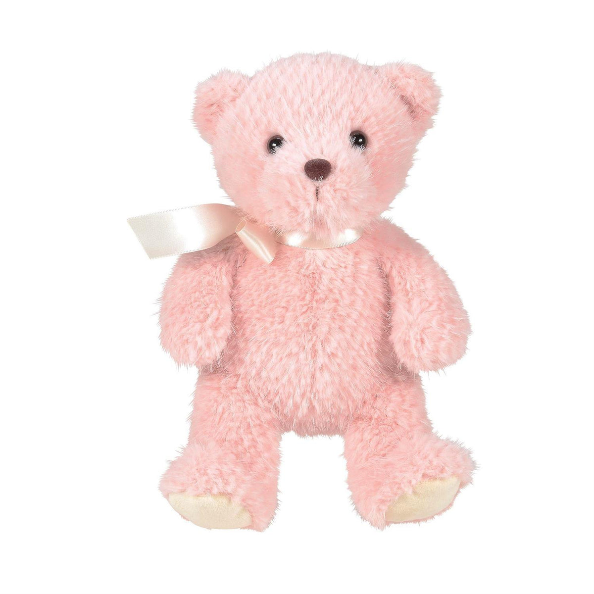 Plush teddy bear named Lil' Sprinkles in soft fabric with microbead weighting and silky-smooth finish.