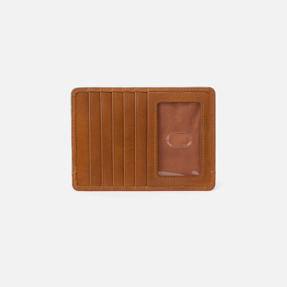 Euro Slide passport holder in brushed nickel with ID slot, card slots, slip pocket, and zip pocket.