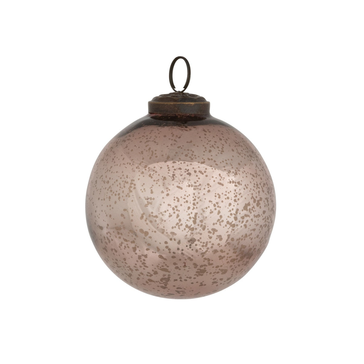 Shiny light gold glass ball ornament with vintage holiday sparkle