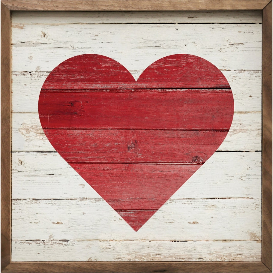 Red Heart On Whitewash