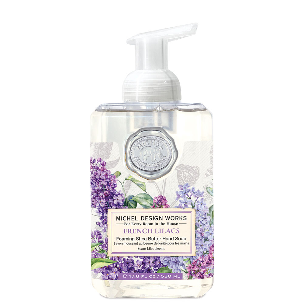 Spring Foaming Soap bottle with a pump dispenser in light blue packaging.