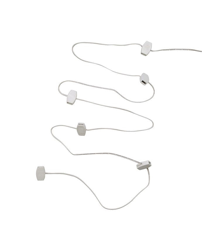 White USB extension cord with twelve outlets.