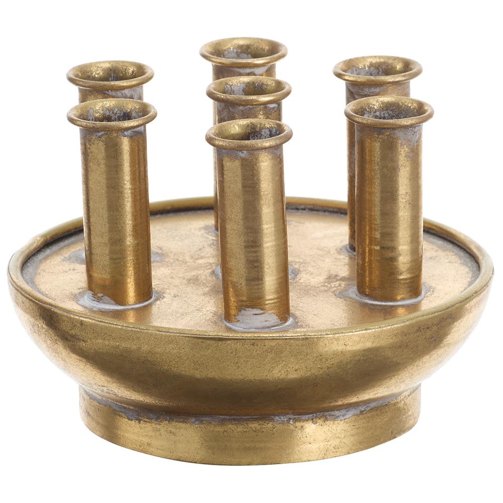 Metal Tulip Vase  Gold Antique