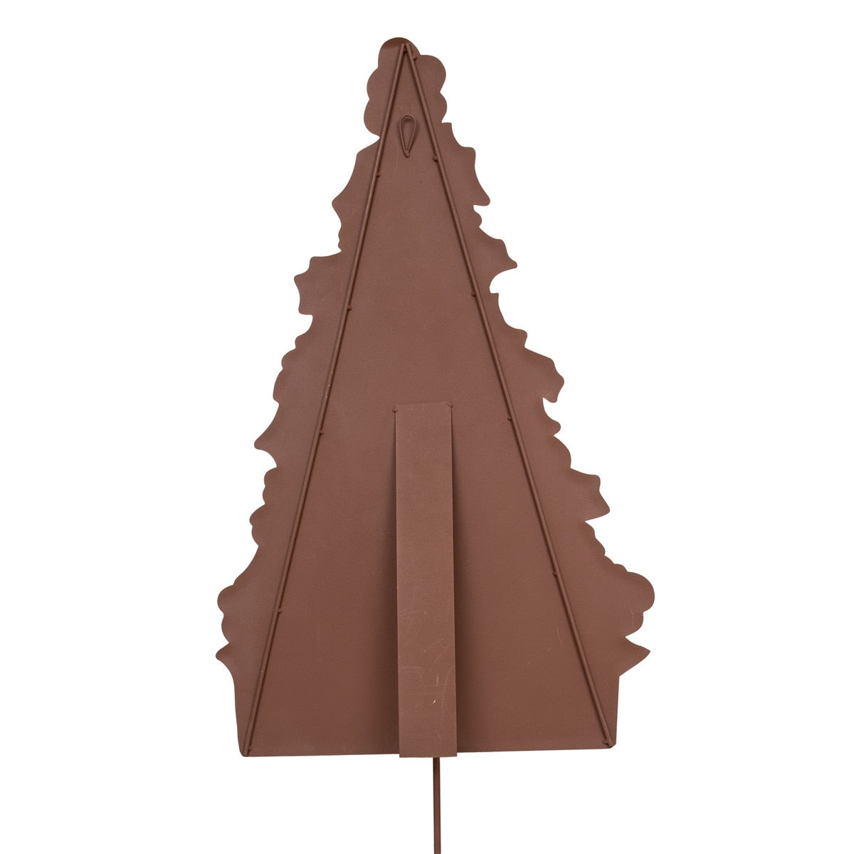 Elegant holly berry tree stake with green foliage, red berries, and brown branches on a natural background.
