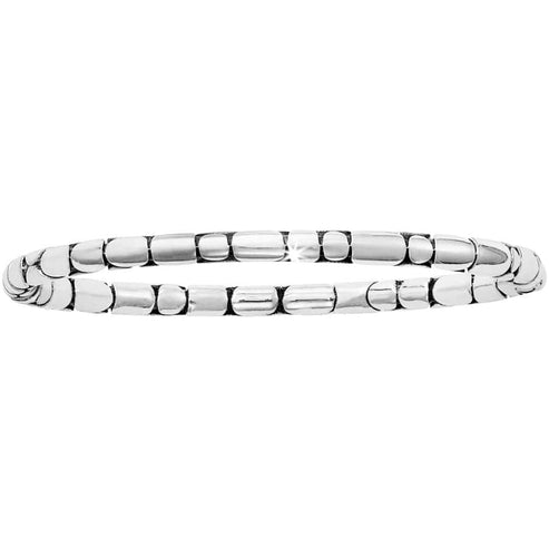 Silver plated magnetic hinged bangle bracelet with a slim profile.