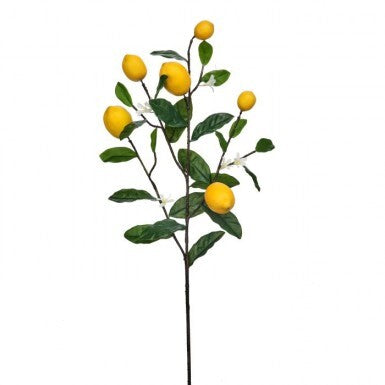 38-inch Amalfi Lemon spray with a curved white silhouette featuring subtle lemon leaf patterns.
