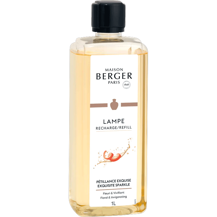 Lampe Berger recharge refill bottle with white cap against a neutral background.