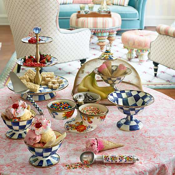 Royal Check Enamel Ice Cream Dish