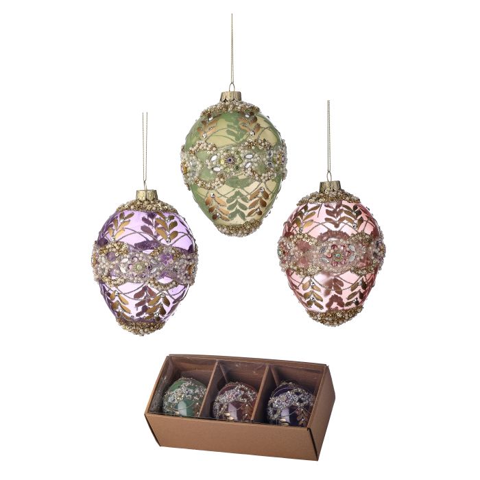 4.5" Glass Royalty Jewel Egg - Sold Individually