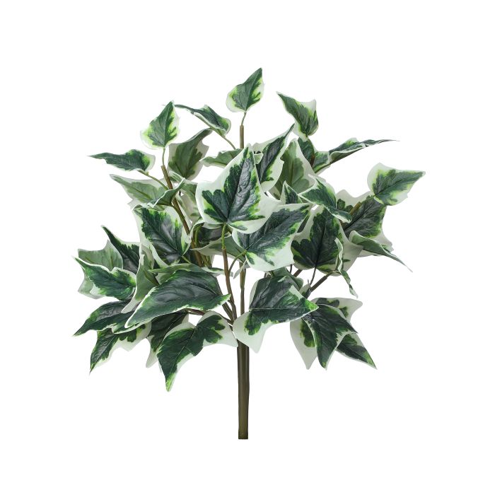 Seventeen-inch artificial garden ivy bush with green foliage in a round silhouette.