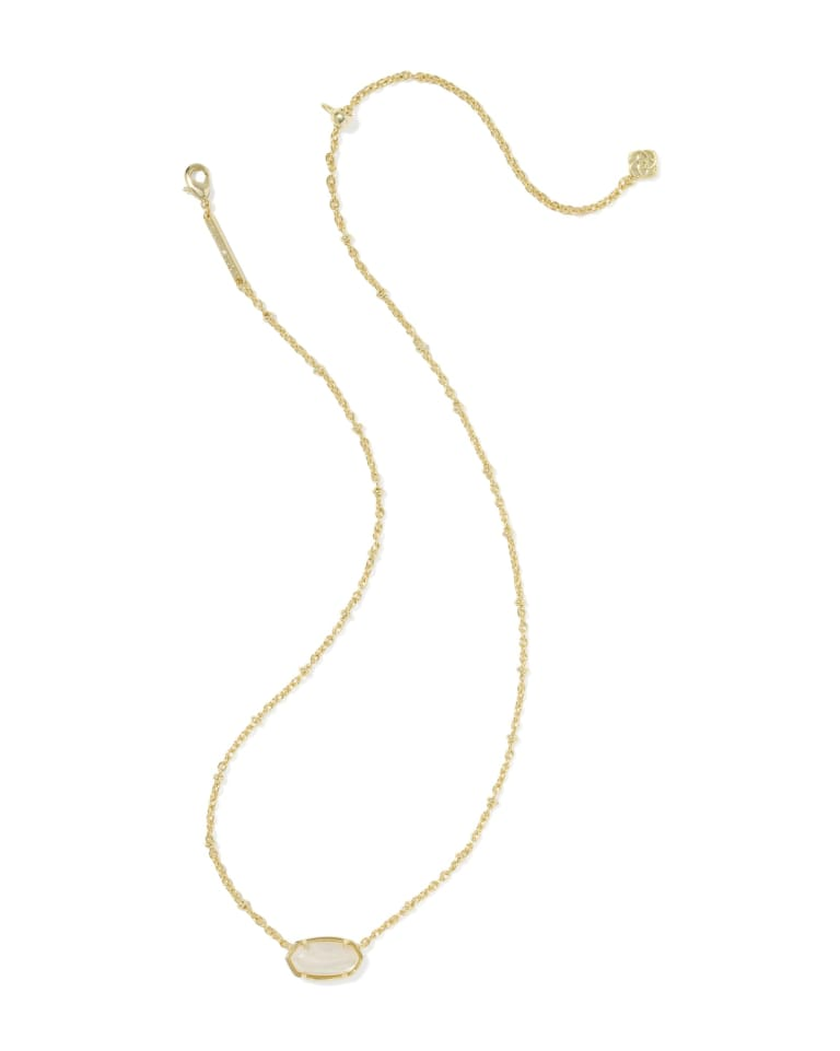Tiger Striped Elisa short pendant necklace in gold with a reversible oval stone and lobster clasp.