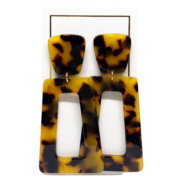 Kennedy earrings featuring a resin drop with stainless steel posts.
