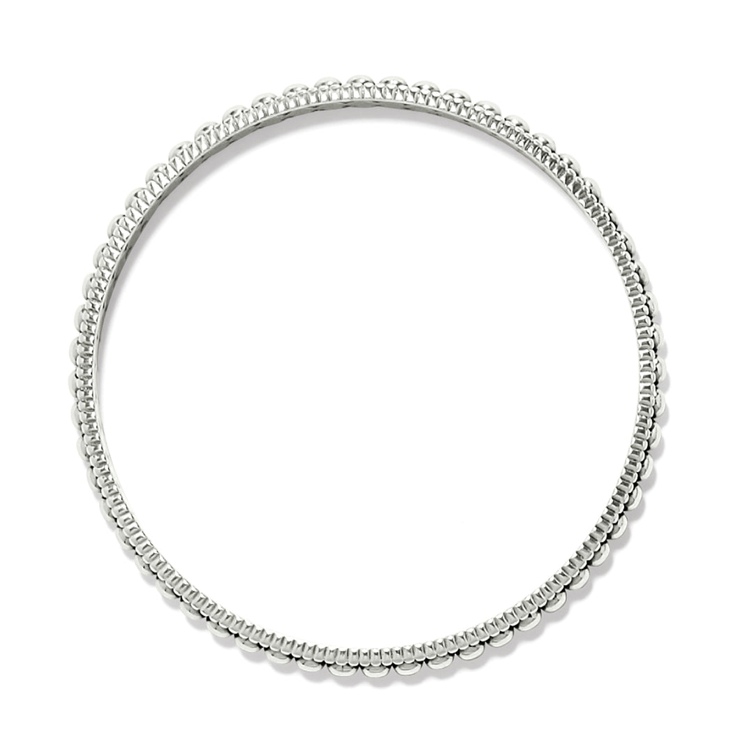 Pretty Tough Pierced Slim Bangle in silver-plated finish with a beaded edge design.