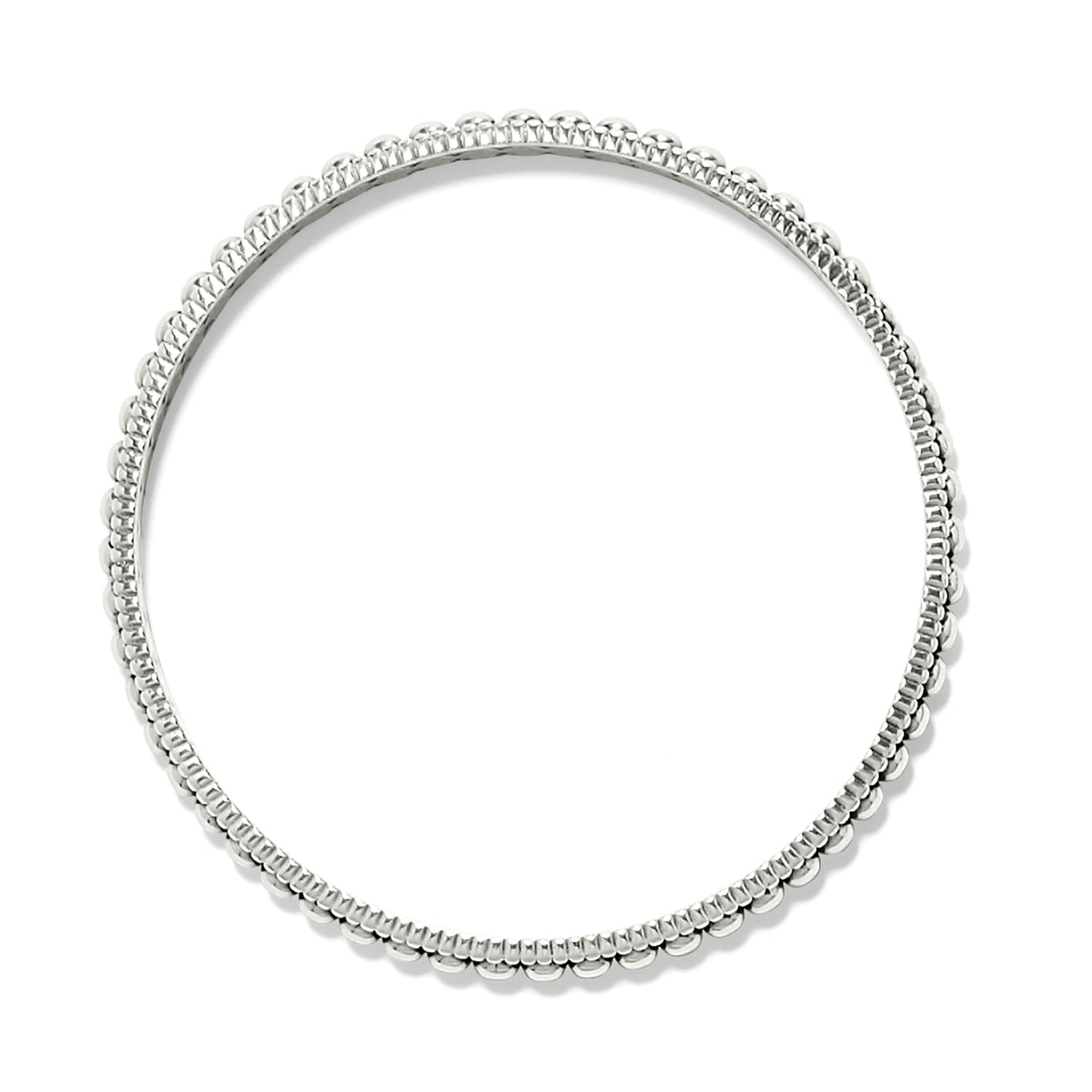 Pretty Tough Pierced Slim Bangle in silver-plated finish with a beaded edge design.