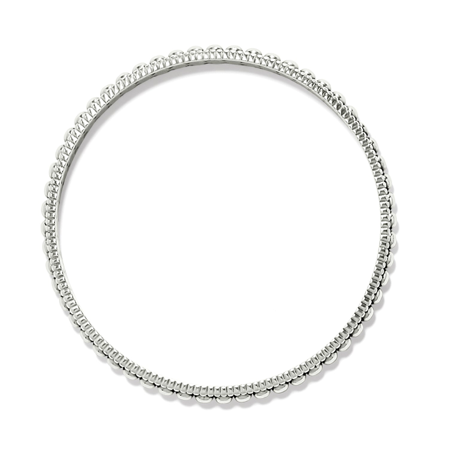 Pretty Tough Pierced Slim Bangle in silver-plated finish with a beaded edge design.