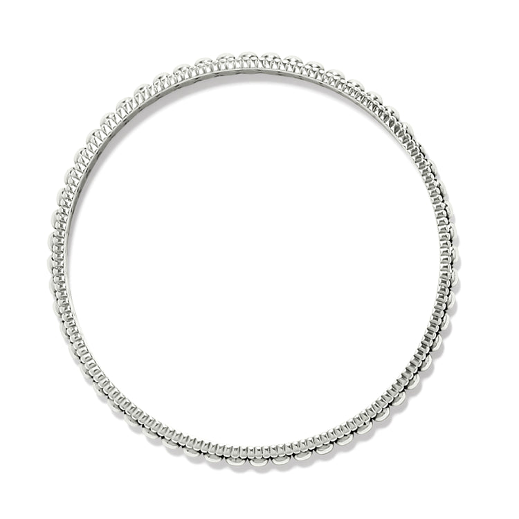 Pretty Tough Pierced Slim Bangle in silver-plated finish with a beaded edge design.