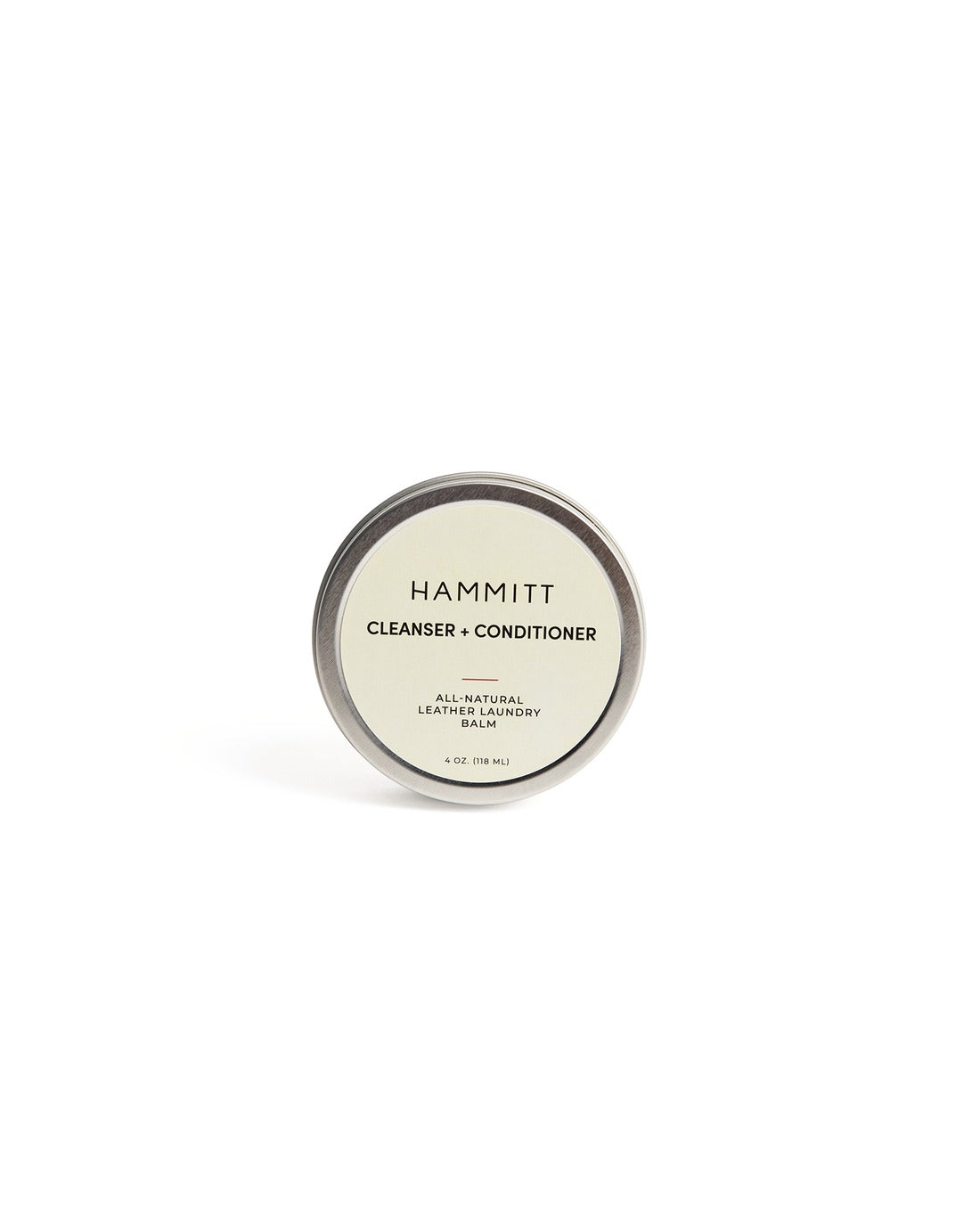 Hammitt All-Natural Leather Laundry Balm cleanser and conditioner in a 4 oz. metal tin.