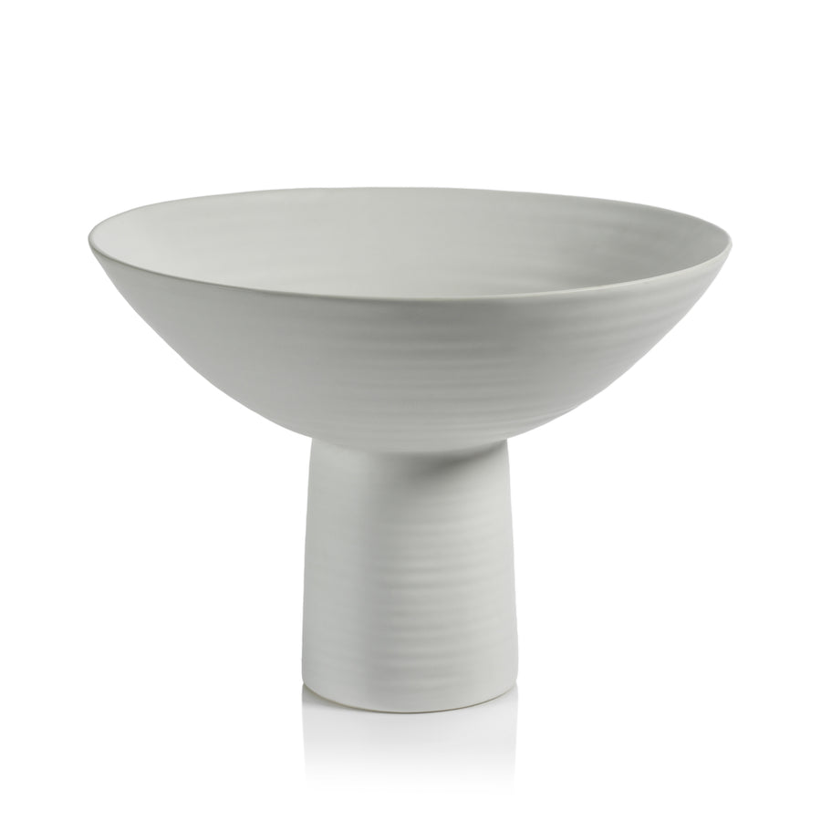 Nakuru Funnel Bowl in natural wood with a curved bowl shape.