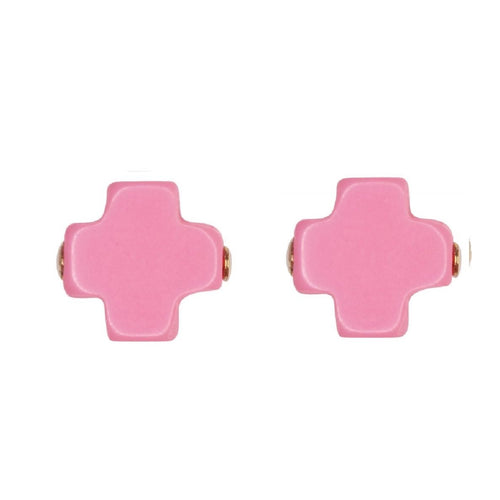 Signature Cross Stud earrings in gold with a cross-shaped front.