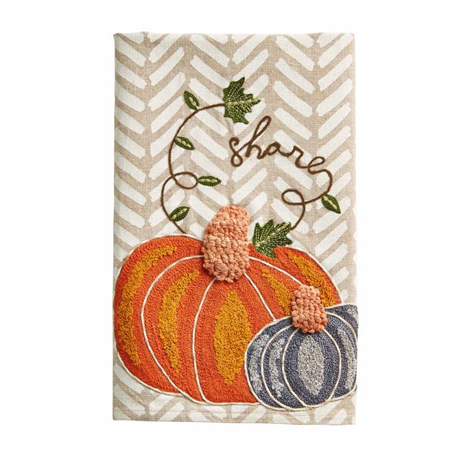 Embroidered Pumpkin Towels
