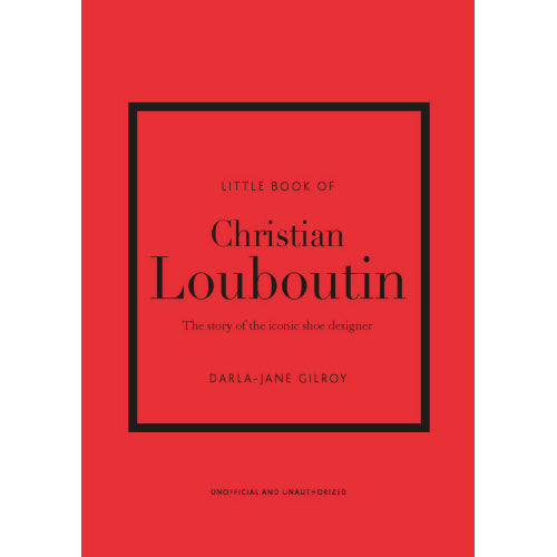 Hardcover book titled Little Book of Christian Louboutin featuring red-soled shoe illustrations on the cover.