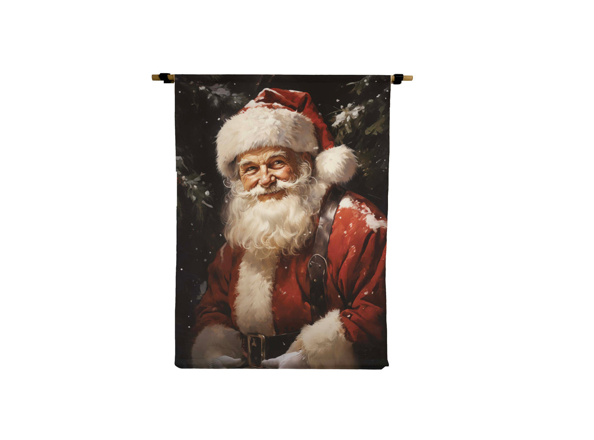 Vintage Santa #1 canvas scroll featuring a classic portrait of Santa Claus with a white beard.