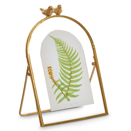 8-inch fern table top frame made of iron with glass insert
