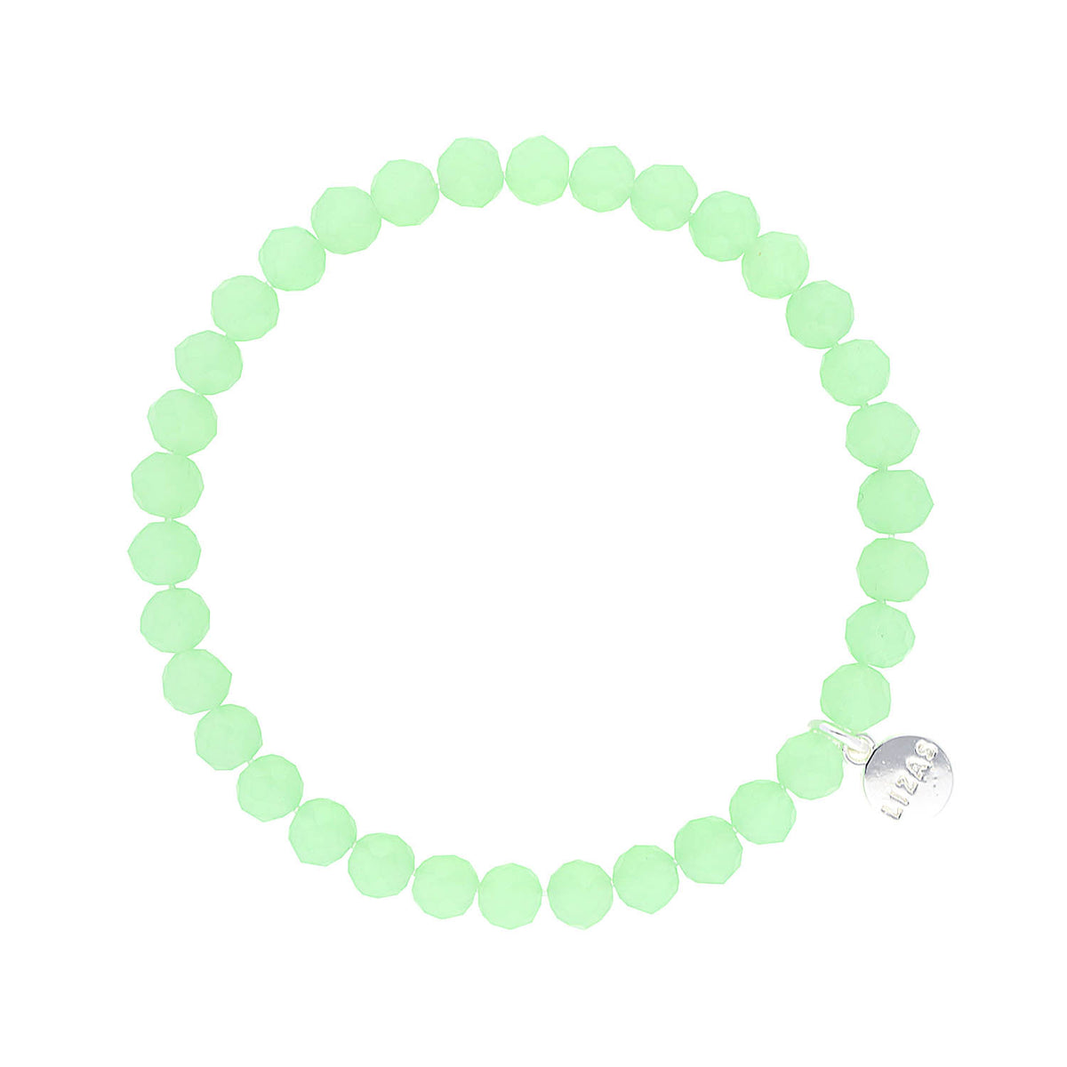 Stretchy bracelet with faceted glass beads in mixed colors