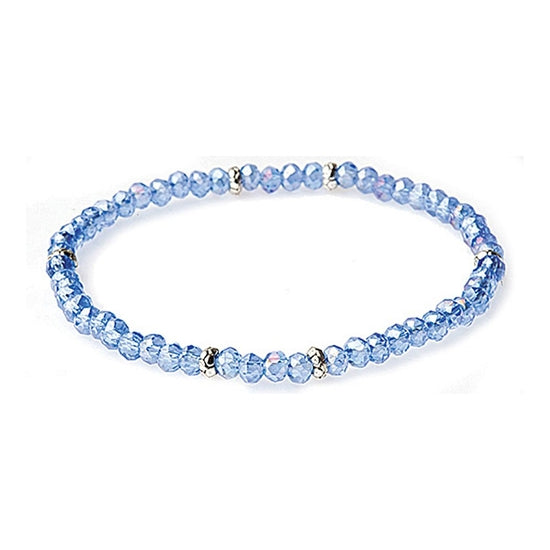 Silver crystal mini bracelet with accent stones