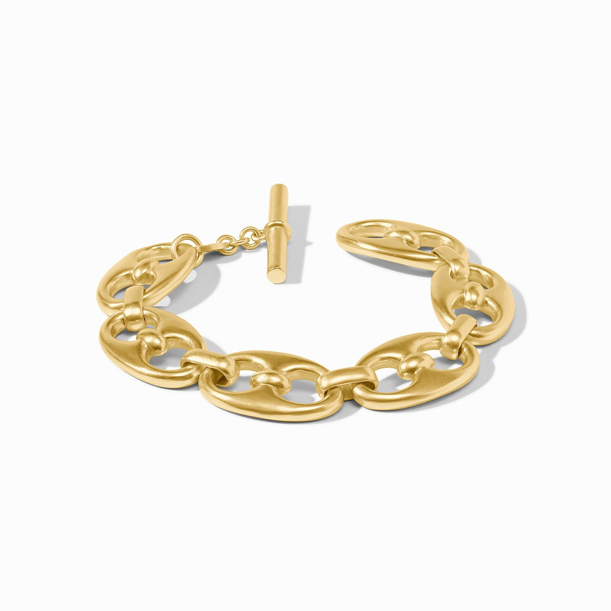 Adjustable Laguna Link bracelet in gold-toned metal with a toggle clasp.