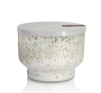 Mercury etched inverted jar with tinsel spice motif in metallic finish