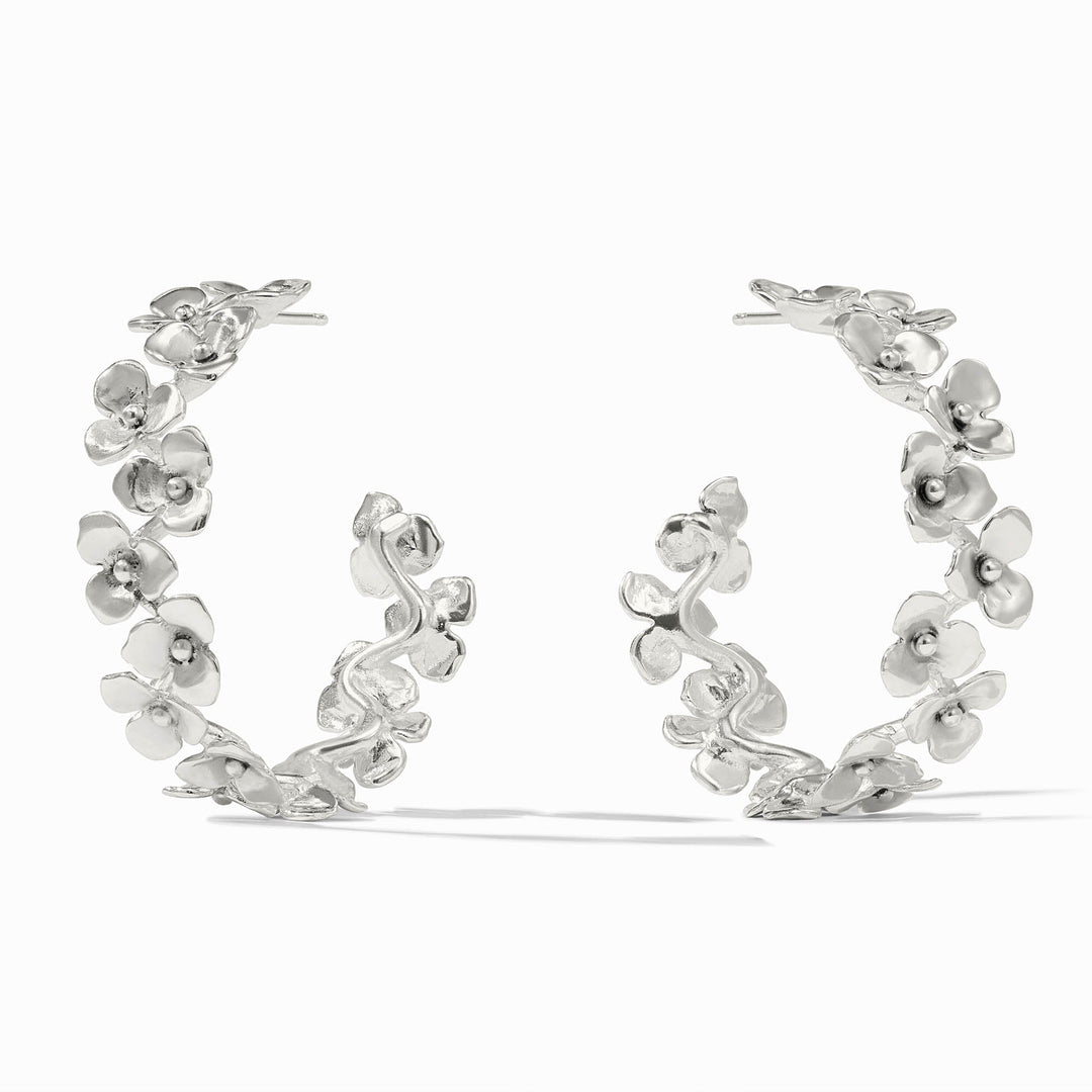 Bloom Hoop Silver Earrings