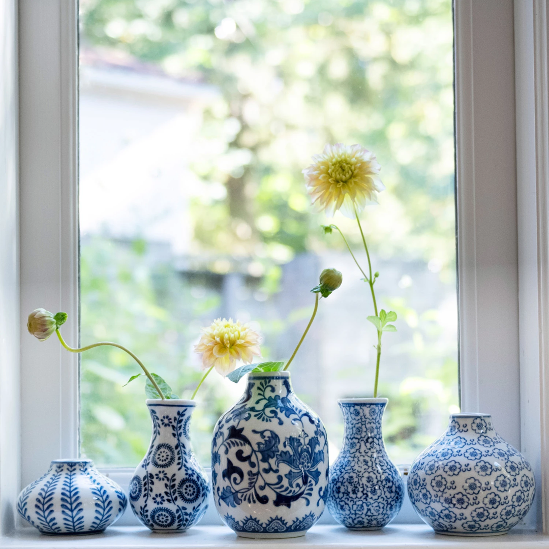 Hand-Stamped Stoneware Vase - Sold Individually