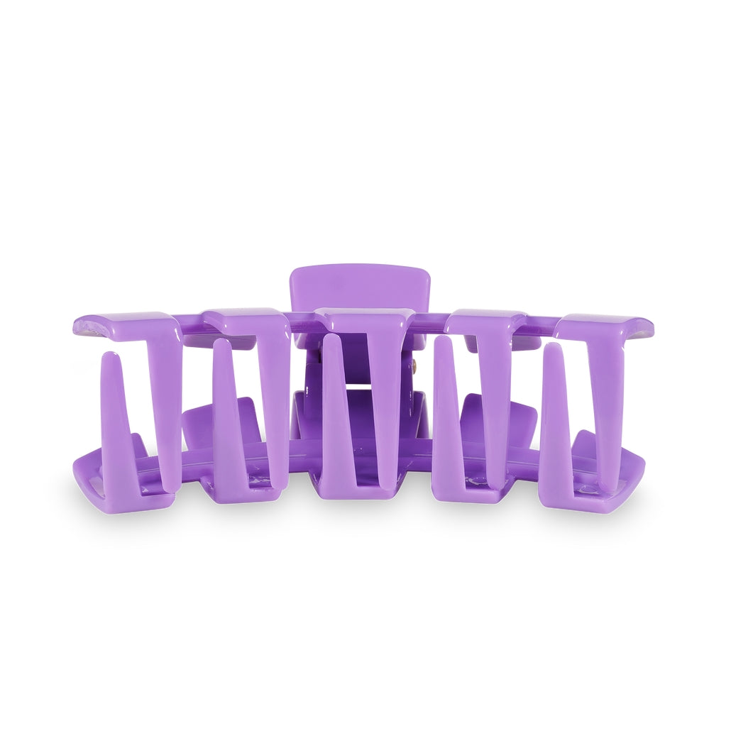 Large purple classic hair claw clip with a glossy finish for thick hair.