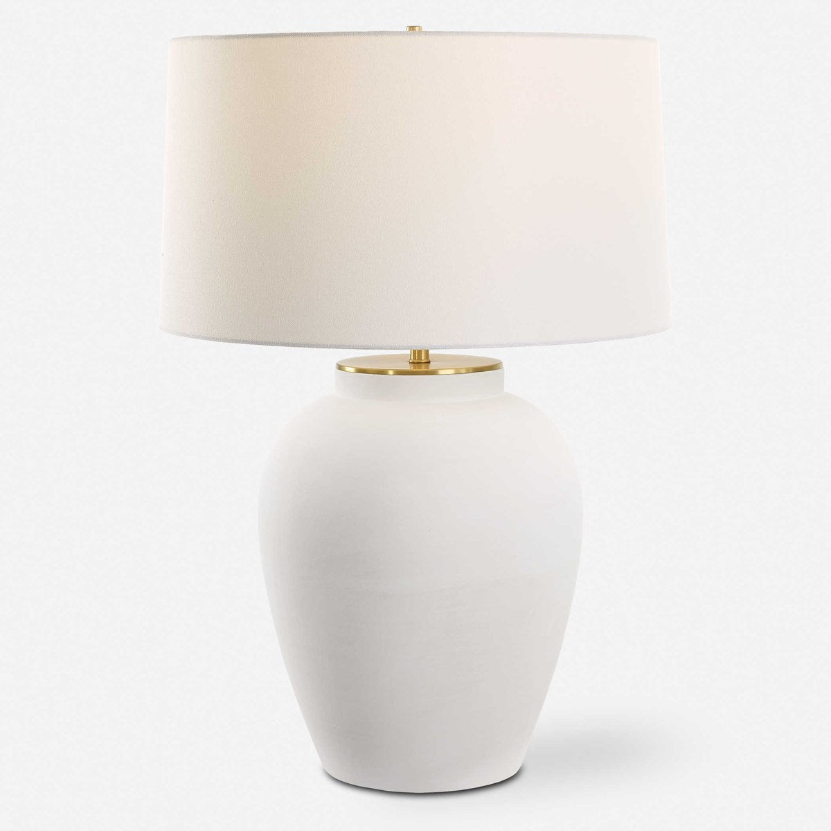 Adelaide table lamp with a dark finish base and cylindrical shade.