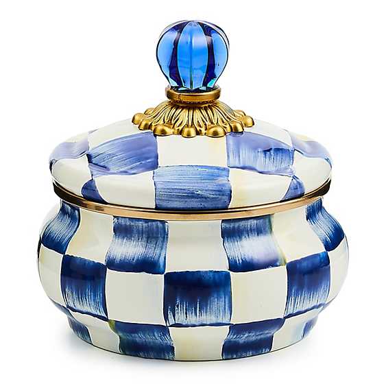 Royal Check Enamel Squashed Pot