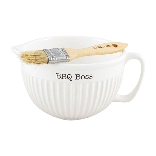 Dolomite BBQ sauce pitcher set with matching brush