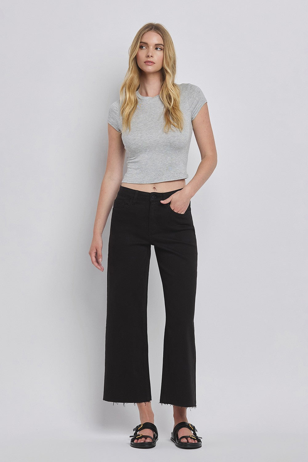 Stella High Rise Crop Wide Leg Jeans