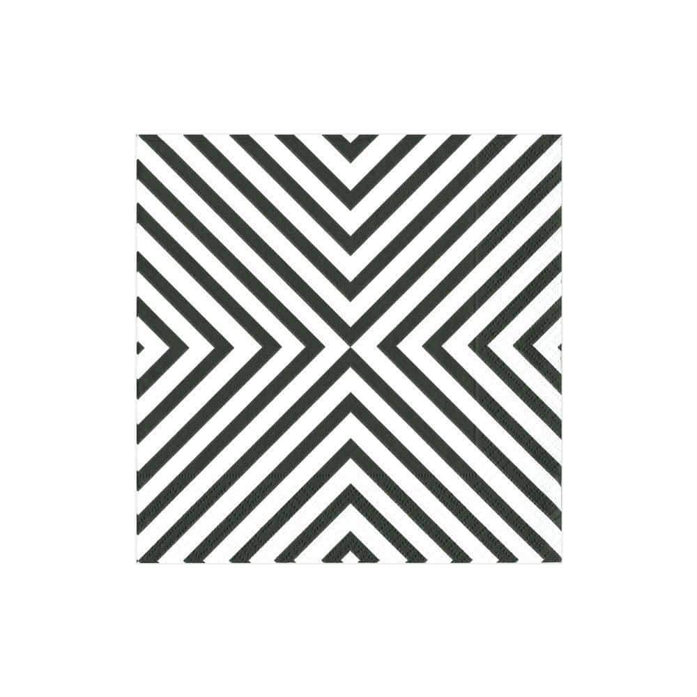 Packaged cocktail napkins with printed designs on triple-ply tissue.