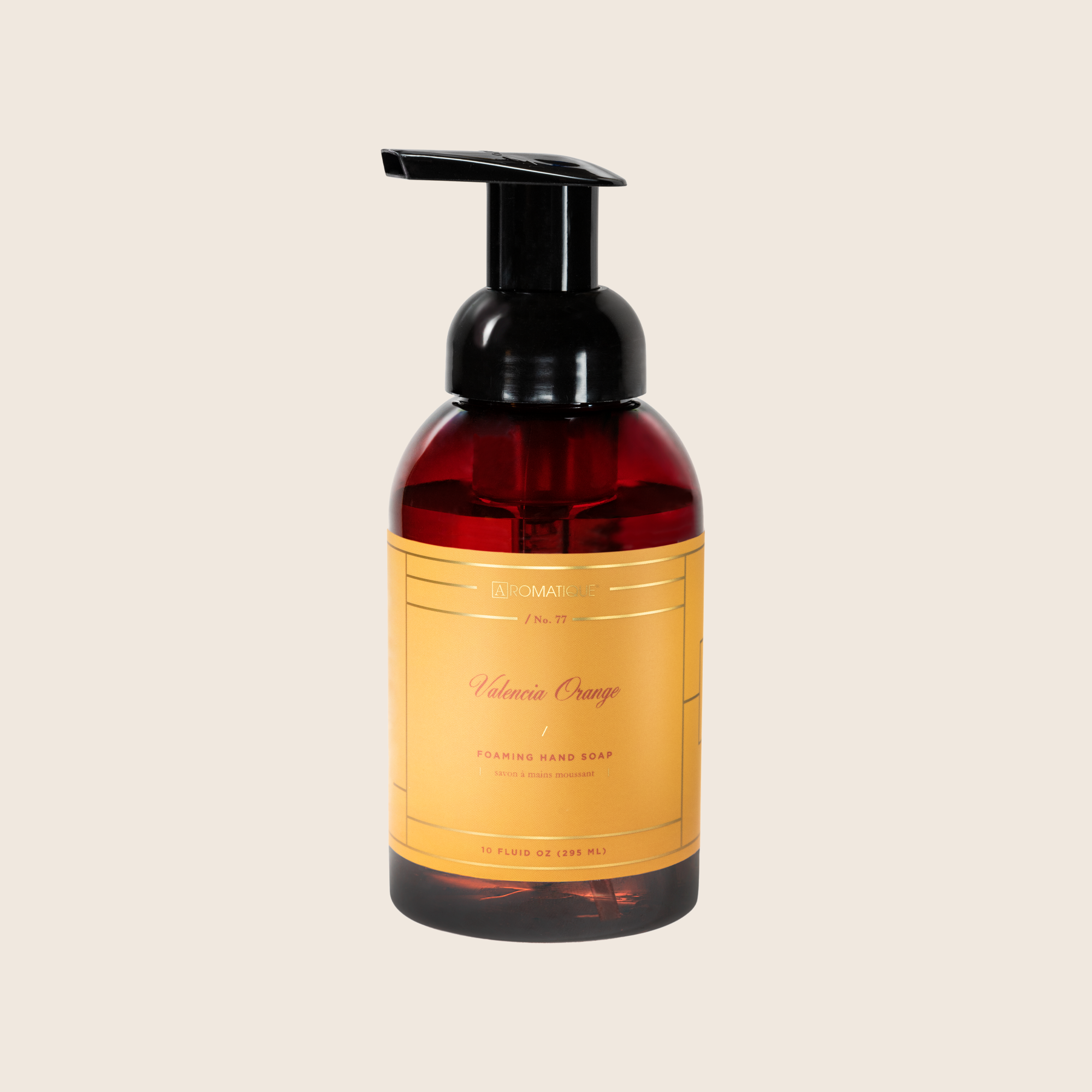 Valencia Orange foaming hand soap pump bottle with citrus peel fragrance notes