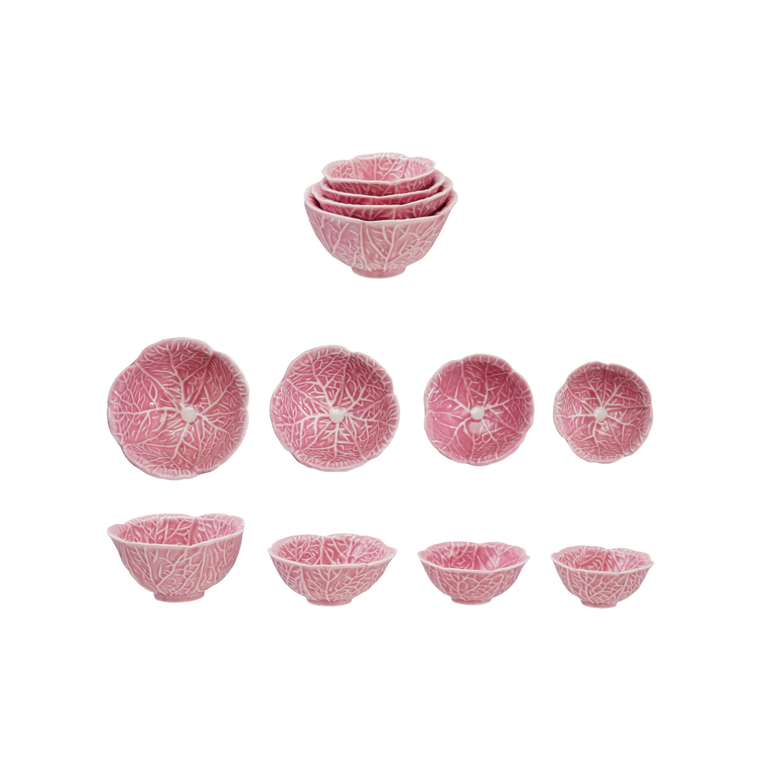 Stoneware Cabbage Shaped Prep Bowls Set/4 - Sold as Set
