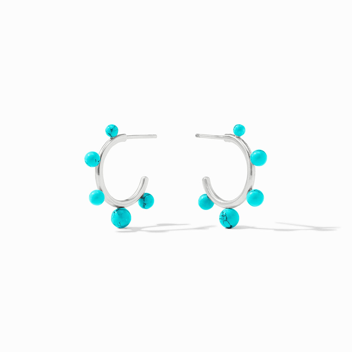 Julie Vos Hydra Stone silver hoop earring with shell pearl center stone