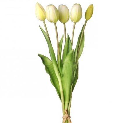 Five soft-touch tulip-shaped candle holders in a bundle.