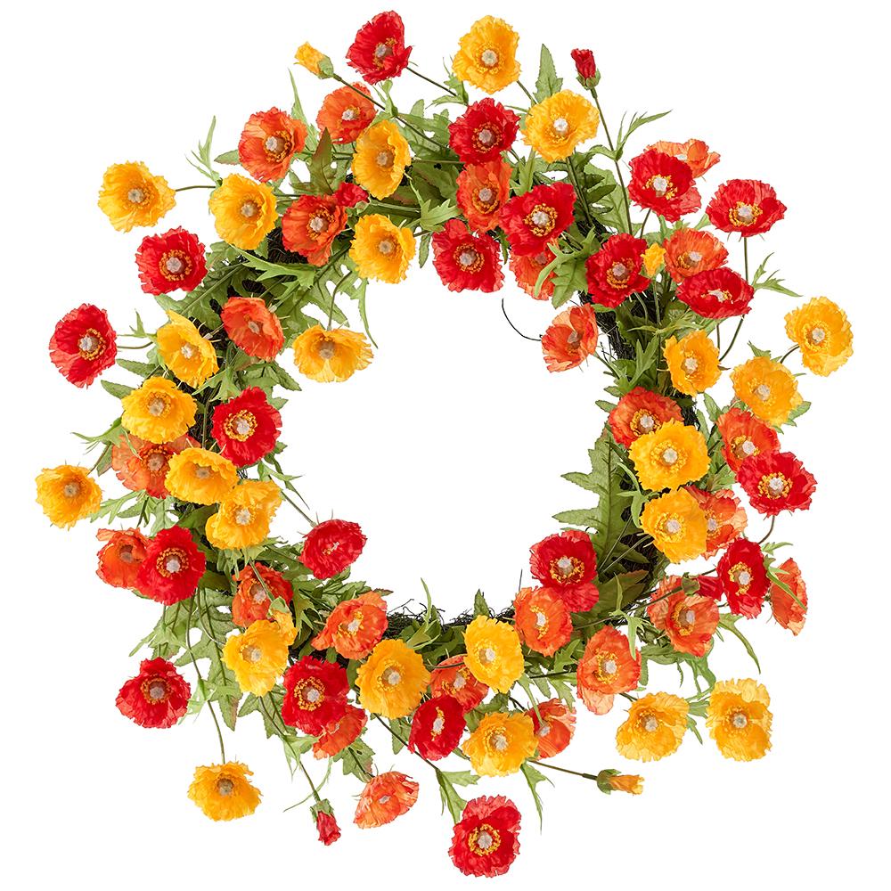 26" Poppy Wreath Mixed