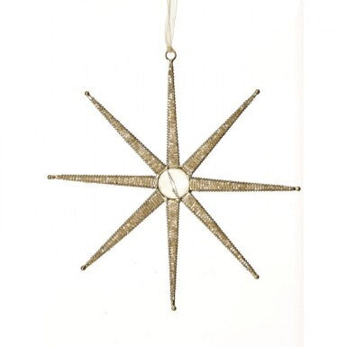 Desert Star Ornament with rustic southwestern star shape in warm earth tones featuring intricate geometric patterns.