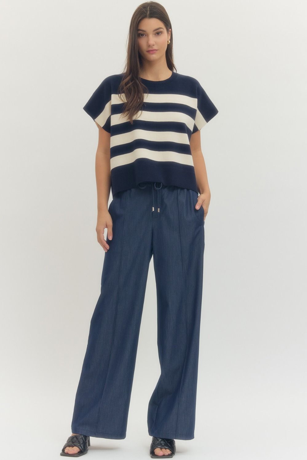 Cindy Solid Short Sleeve Knit Top