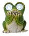 Resin solar frog figurine in green with textured skin detail