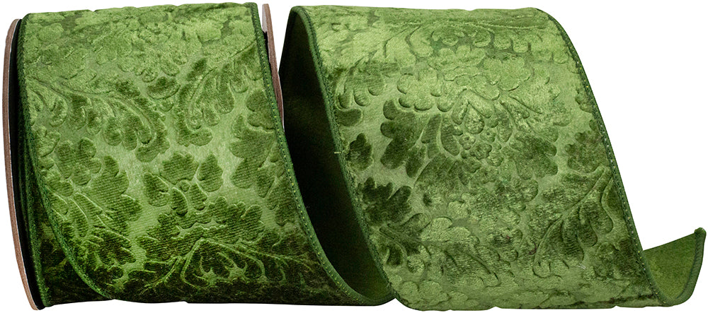 4 Inch Shadow Velvet Plush Deluxe Backed Wired Edge Ribbon
